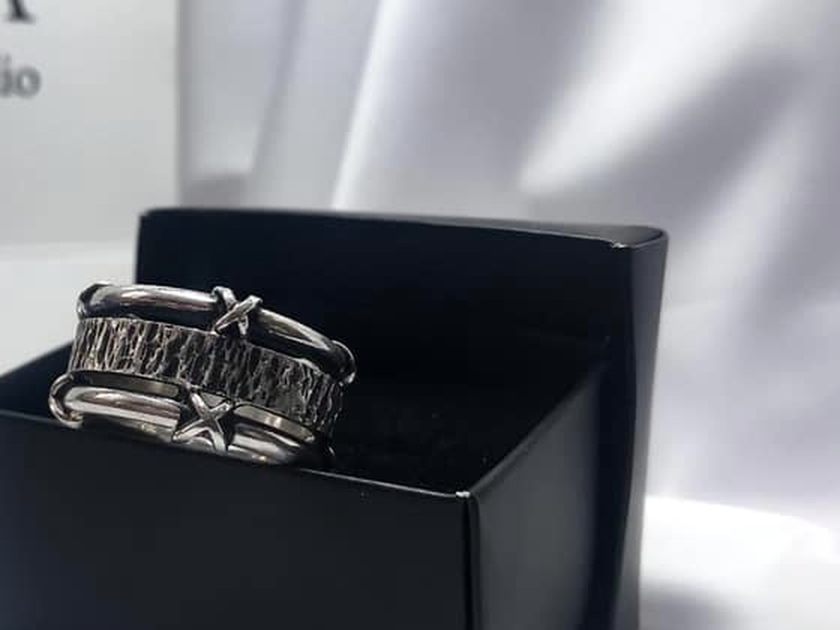 Finished sculptural silver ring from prior studio work
