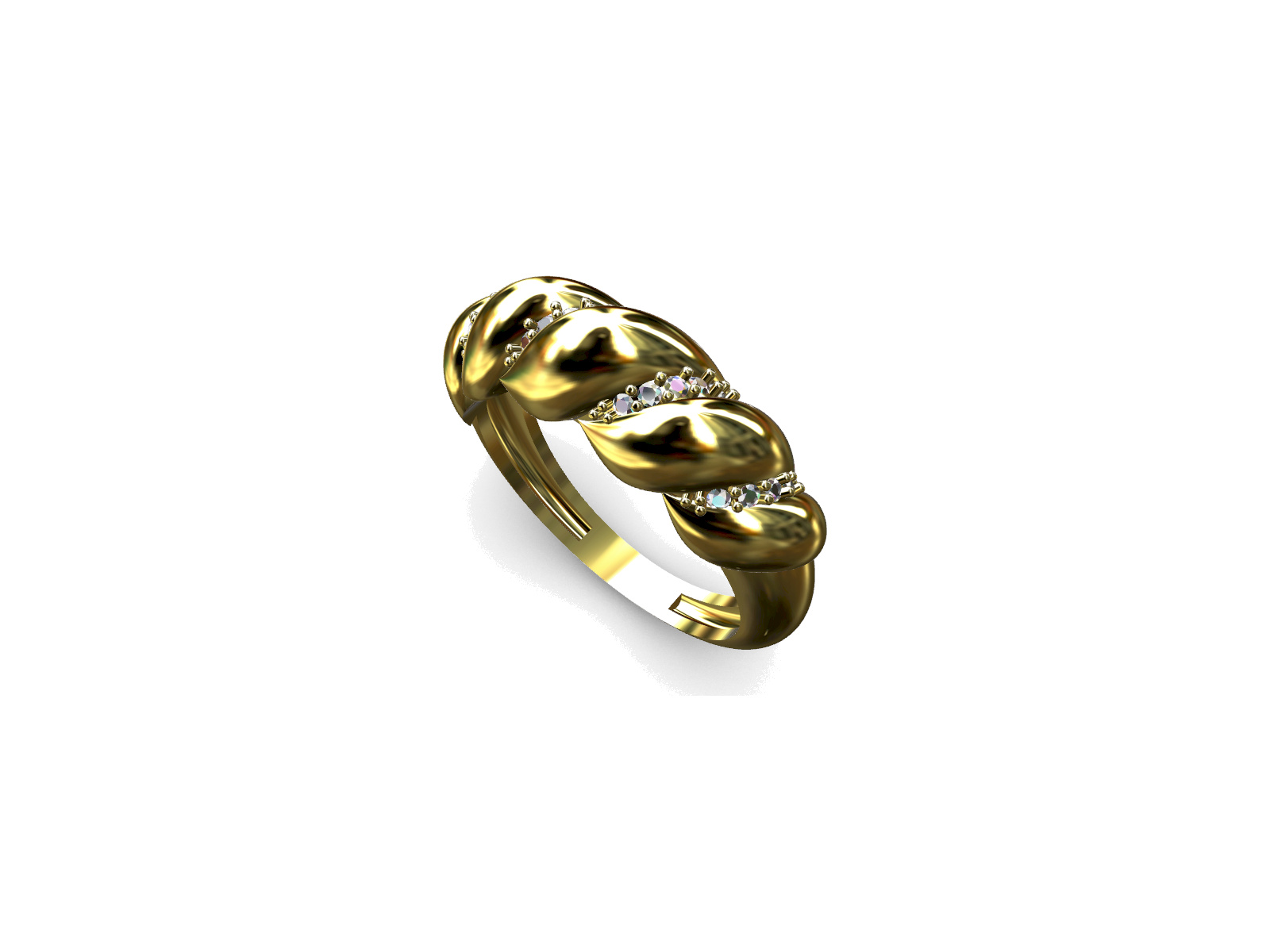 Organic twisted ring CAD visualization